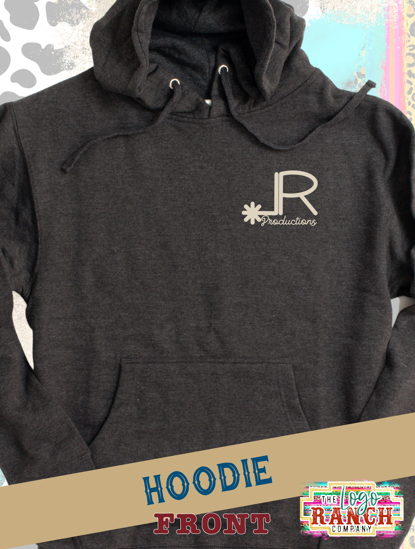 LRP Brand - Charcoal Heather Hoodie - Logo Ranch Productions